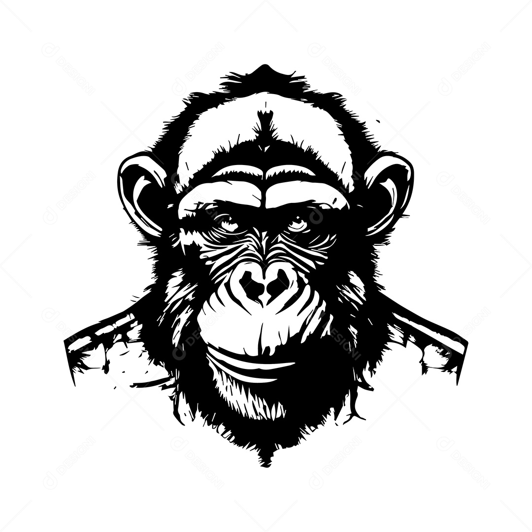 Design De Camiseta Com Rosto De Macaco Ilustração De Arte Vetor EPS