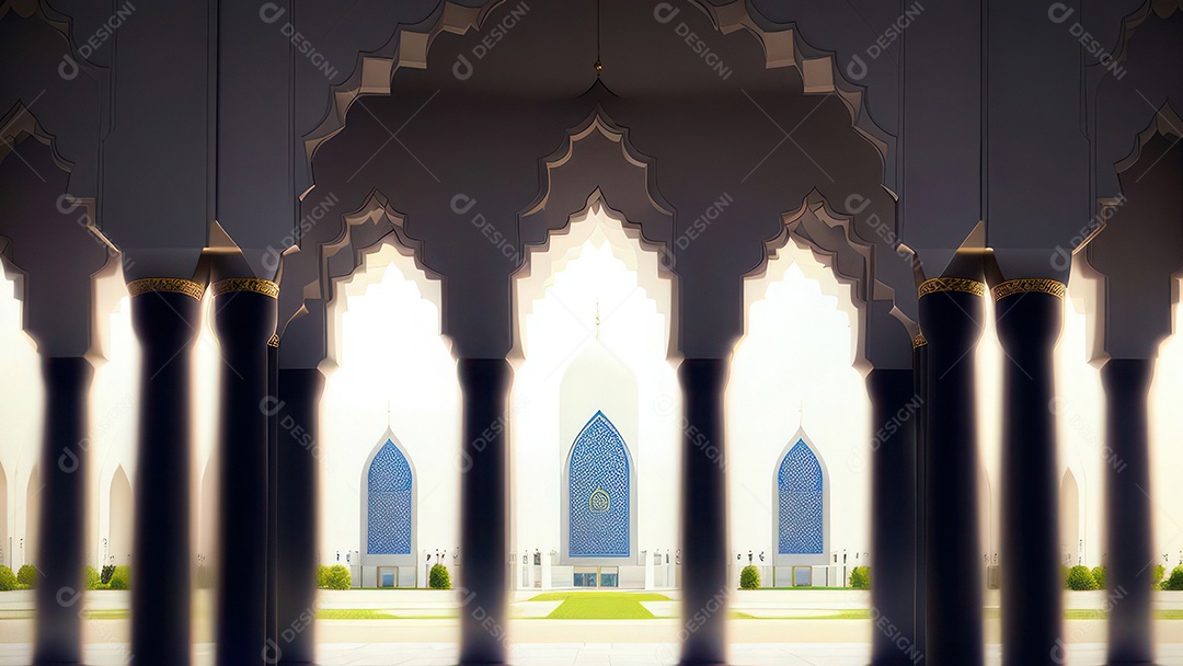 Imagem realista de uma mesquita com um portão no meio generativo ai.