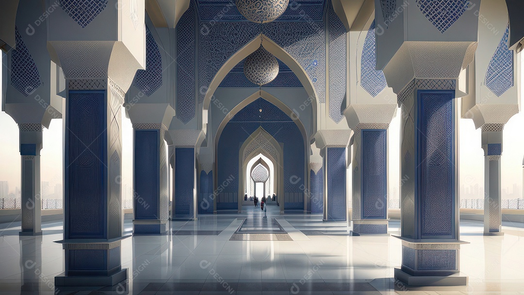 Imagem realista de uma mesquita com um portão no meio generativo ai.