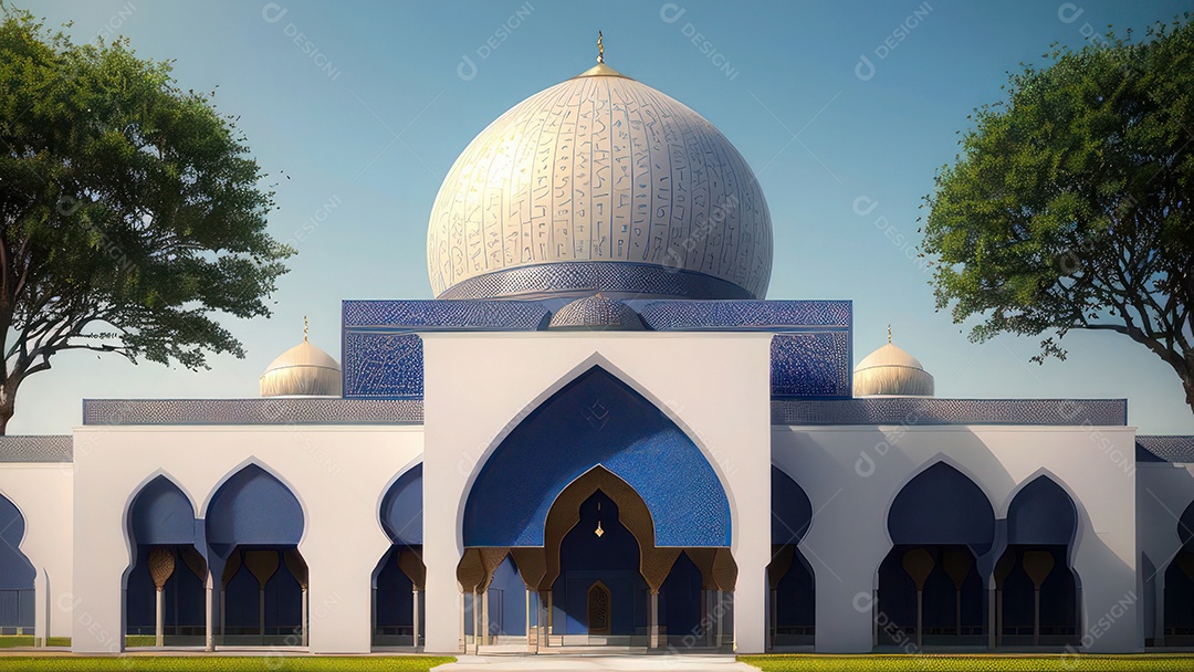 Imagem realista de uma mesquita com um portão no meio generativo ai.