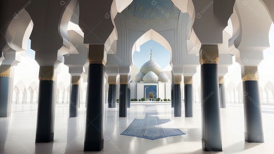 Imagem realista de uma mesquita com um portão no meio generativo ai.