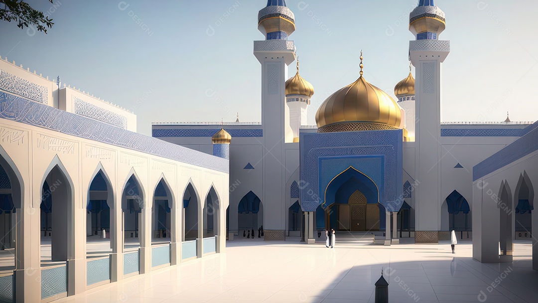 Imagem realista de uma mesquita com um portão no meio generativo ai.