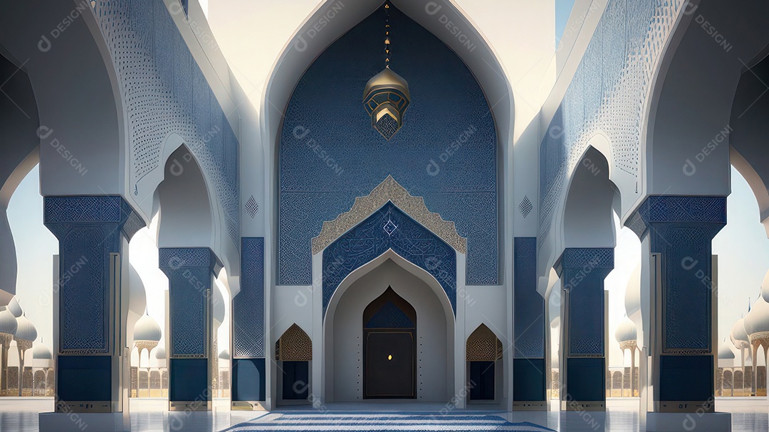 Imagem realista de uma mesquita com um portão no meio generativo ai.