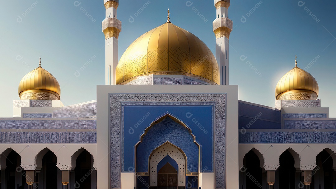 Imagem realista de uma mesquita com um portão no meio generativo ai.