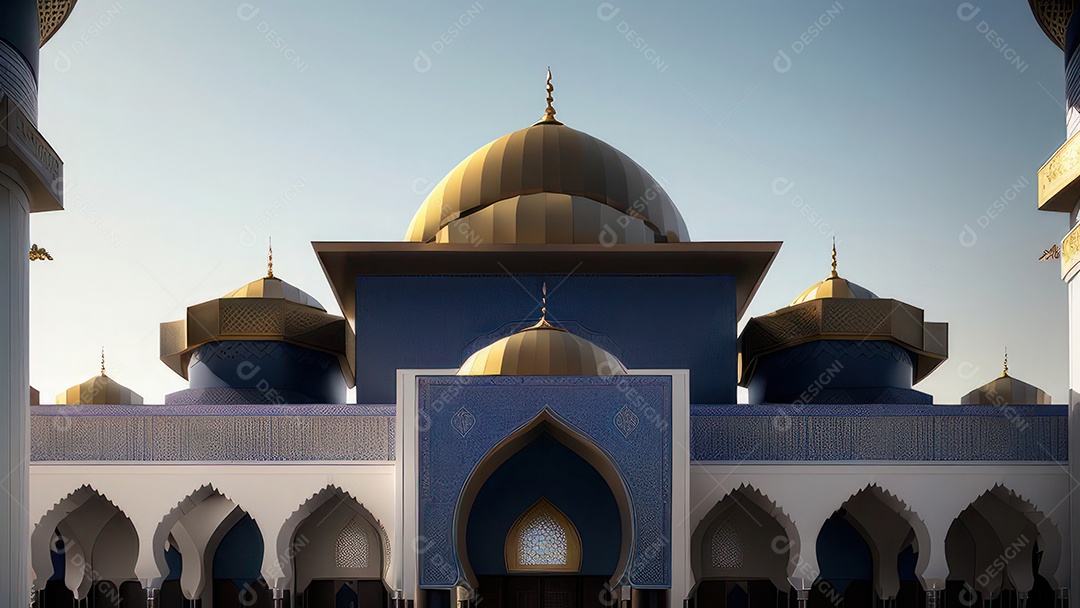 Imagem realista de uma mesquita com um portão no meio generativo ai.