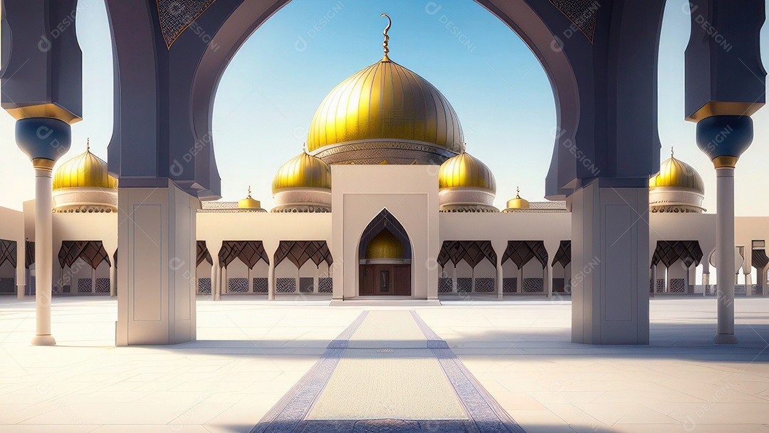 Imagem realista de uma mesquita com um portão no meio generativo ai.