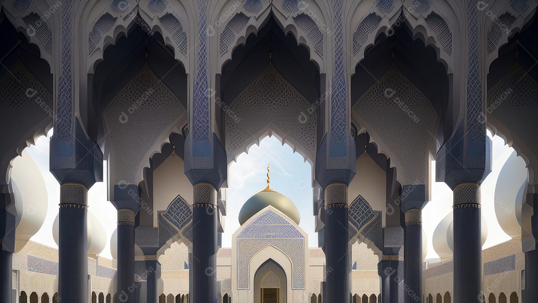 Imagem realista de uma mesquita com um portão no meio generativo ai.