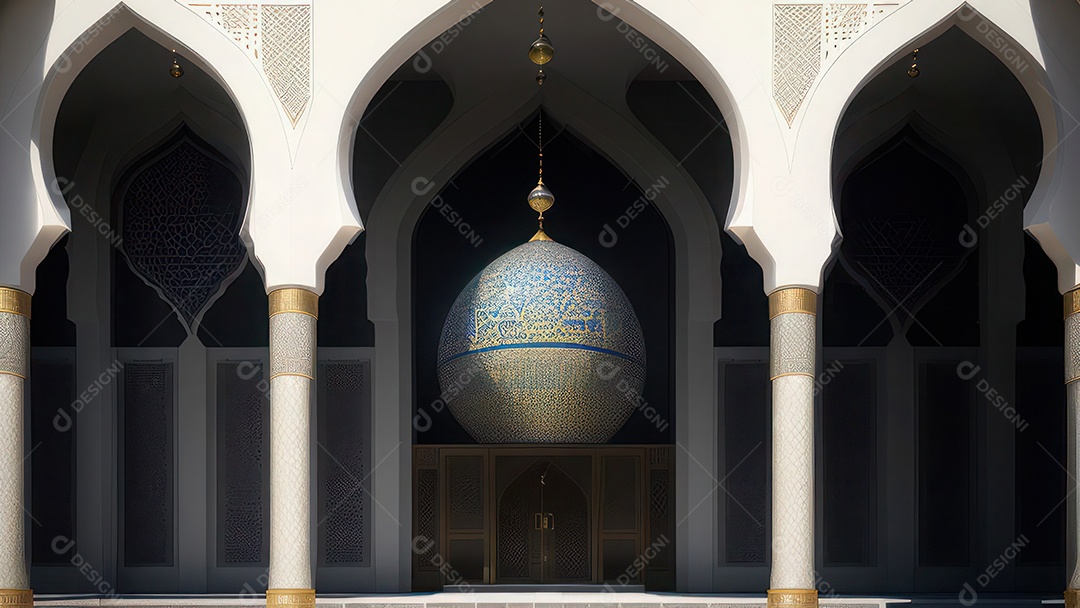 Imagem realista de uma mesquita com um portão no meio generativo ai.