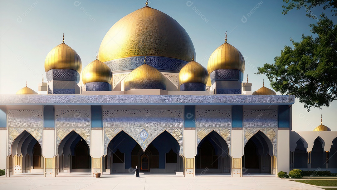 Imagem realista de uma mesquita com um portão no meio generativo ai.