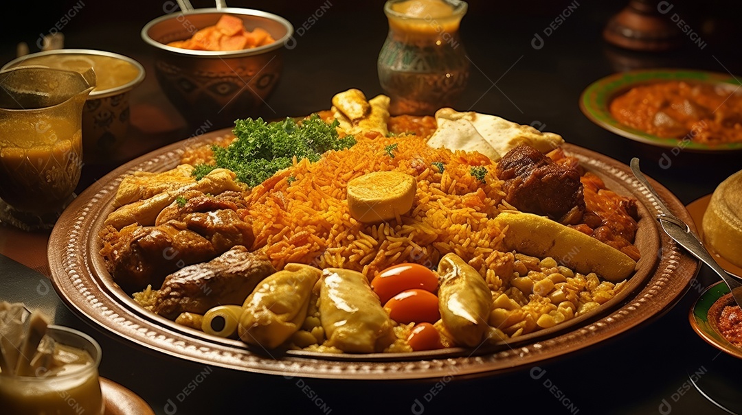 Comida islâmica IA generativa.