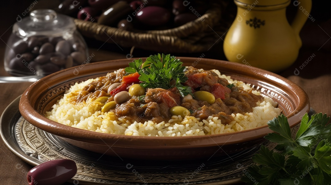 Comida islâmica IA generativa.