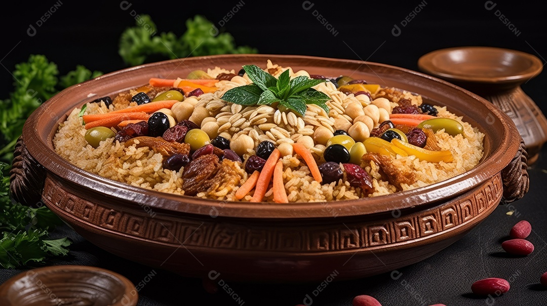 Comida islâmica IA generativa.