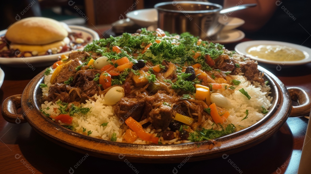 Comida islâmica IA generativa.