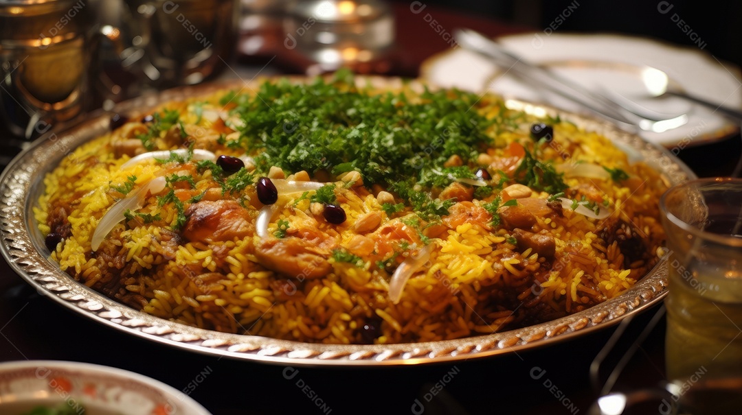 Comida islâmica IA generativa.