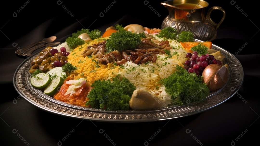 Comida islâmica IA generativa.