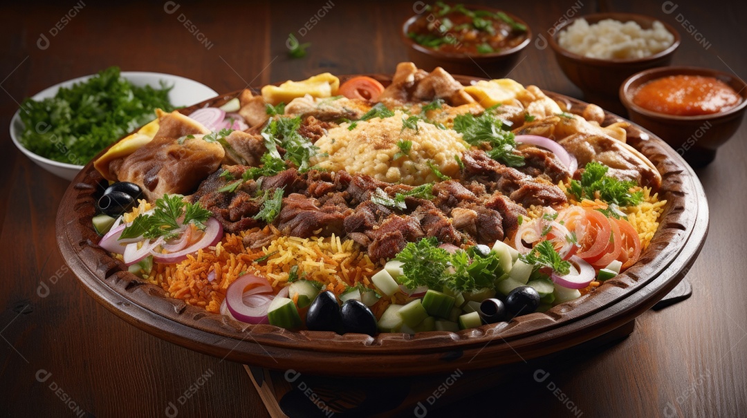 Comida islâmica IA generativa.