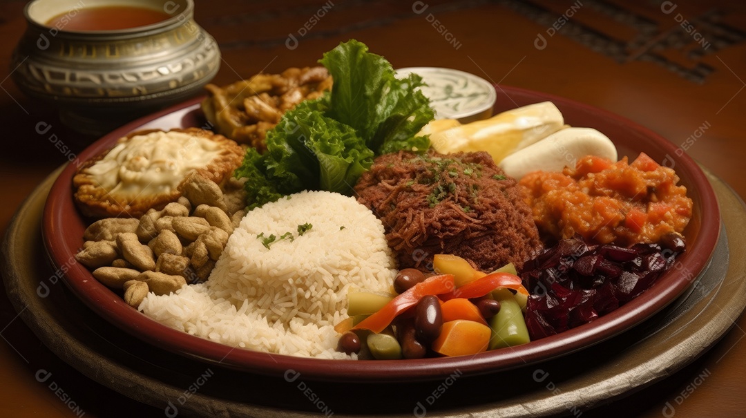 Comida islâmica IA generativa.