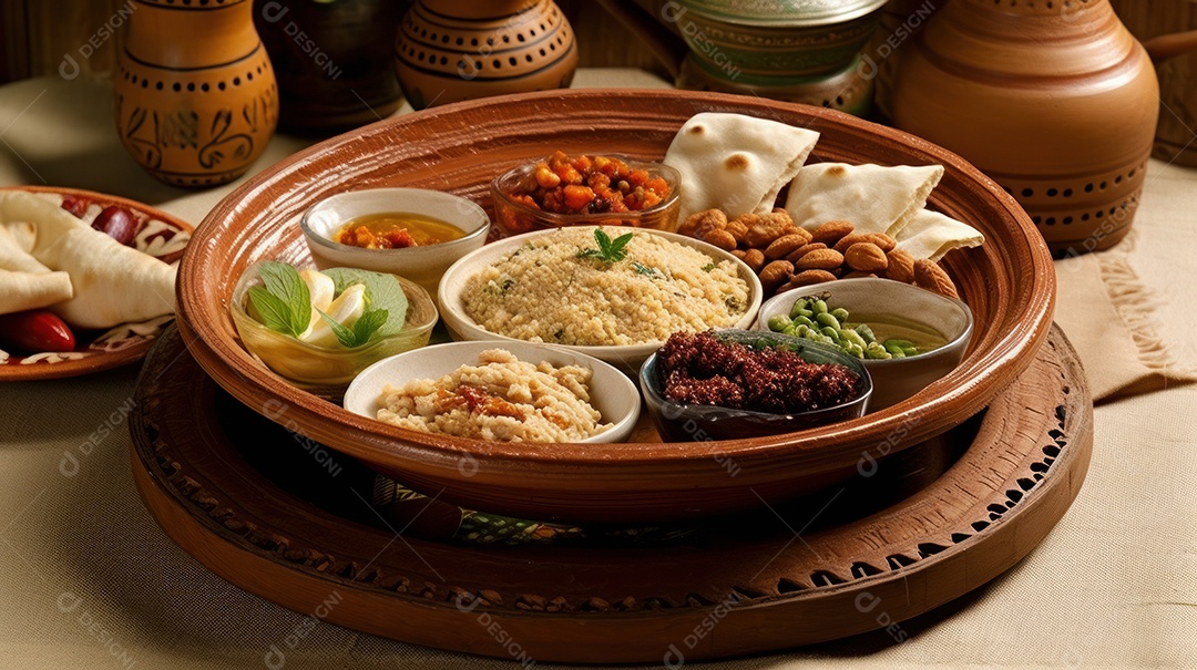 Comida islâmica IA generativa.