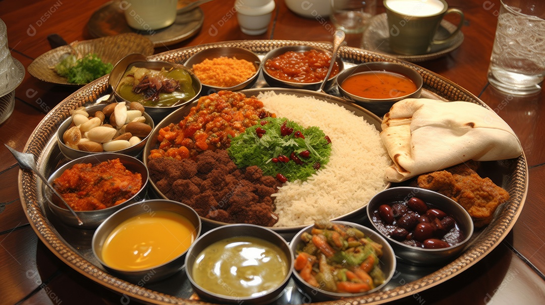 Comida islâmica IA generativa.