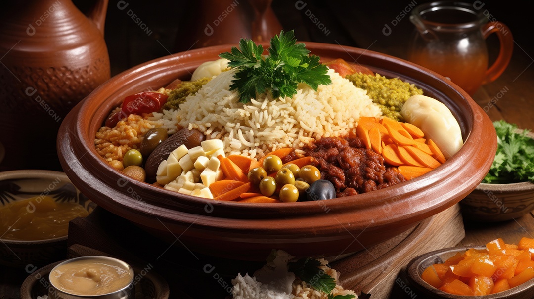 Comida islâmica IA generativa.