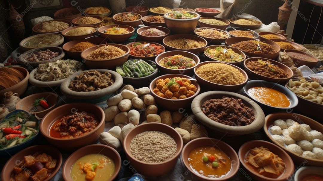 Comida islâmica IA generativa.