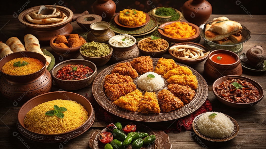 Comida islâmica IA generativa.