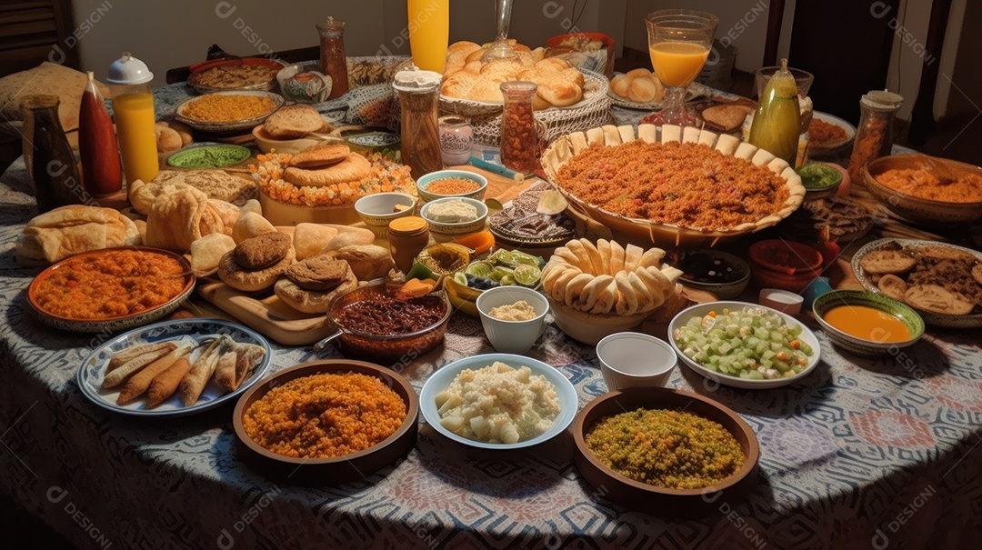 Comida islâmica IA generativa.