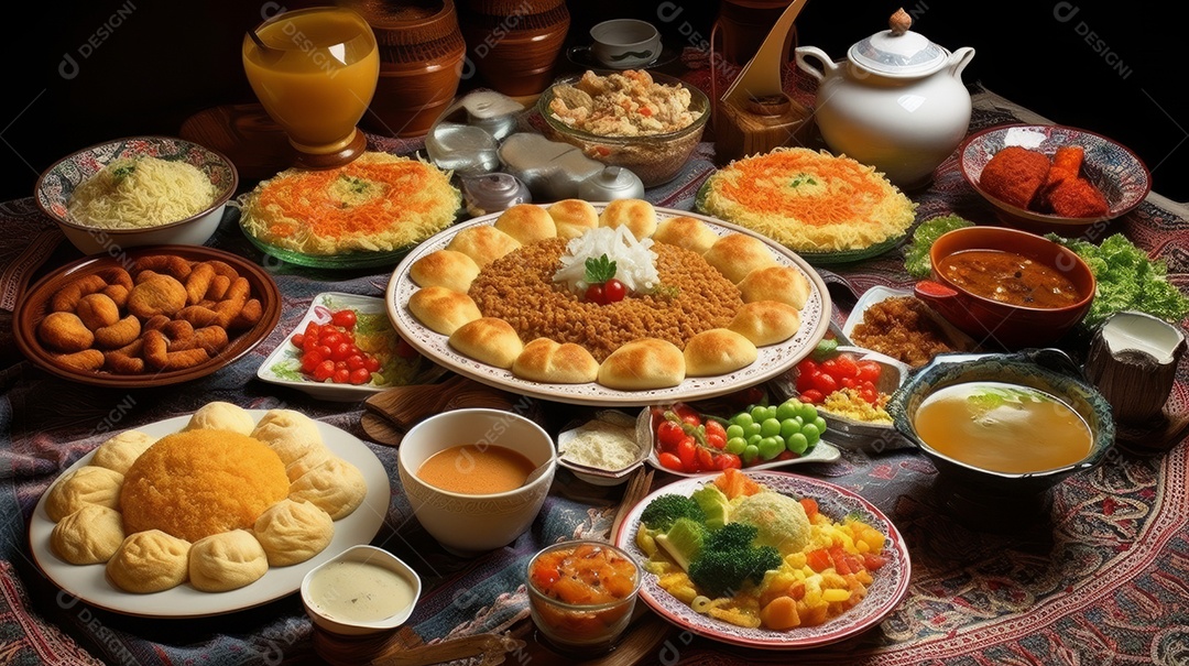 Comida islâmica IA generativa.