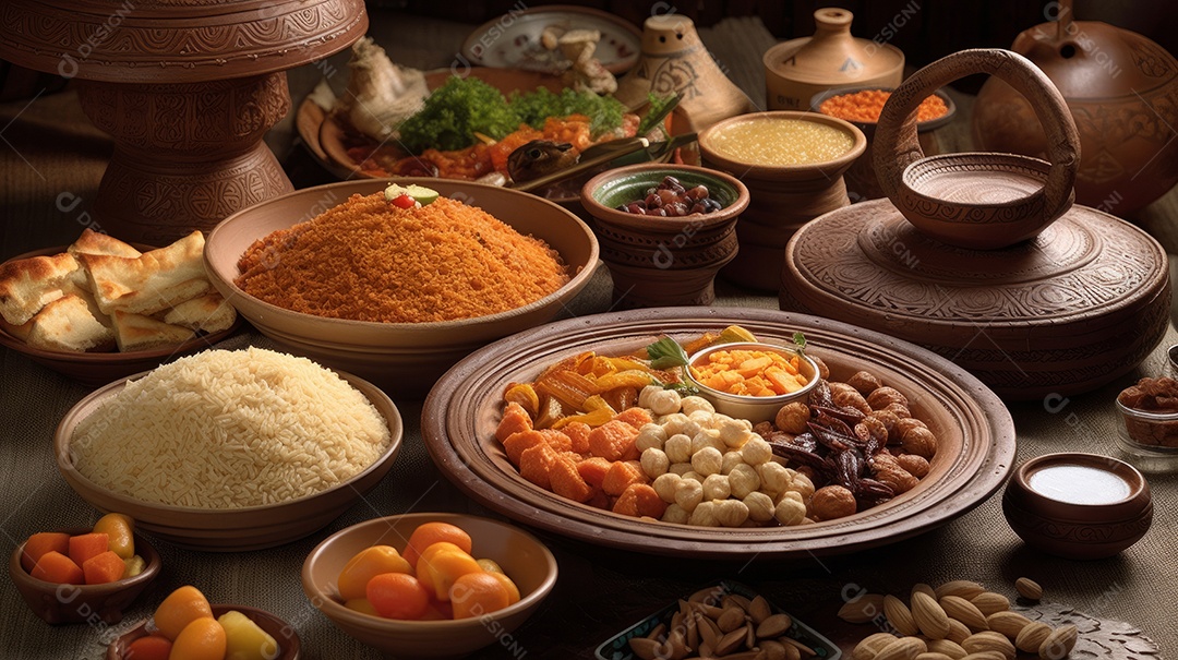 Comida islâmica IA generativa.