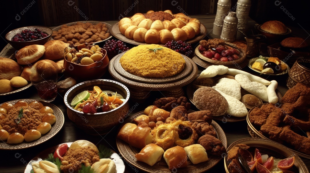 Comida islâmica IA generativa.