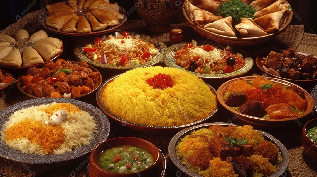 Comida islâmica IA generativa.