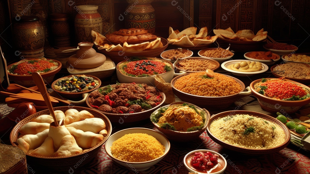 Comida islâmica IA generativa.