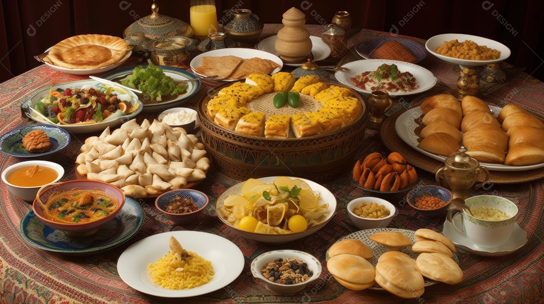 Comida islâmica IA generativa.