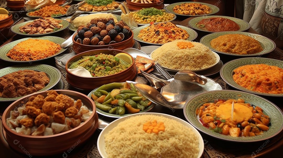 Comida islâmica IA generativa.