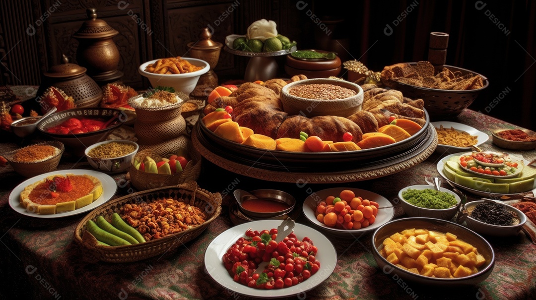 Comida islâmica IA generativa.