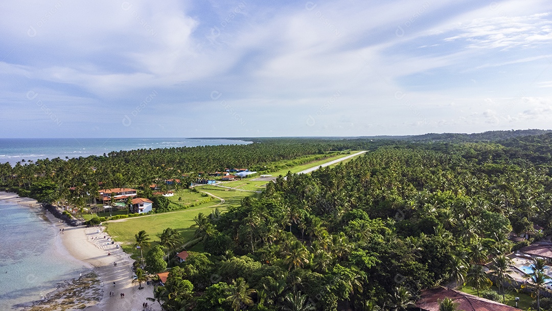 Linda vista aérea do morro de São Paulo na Bahia