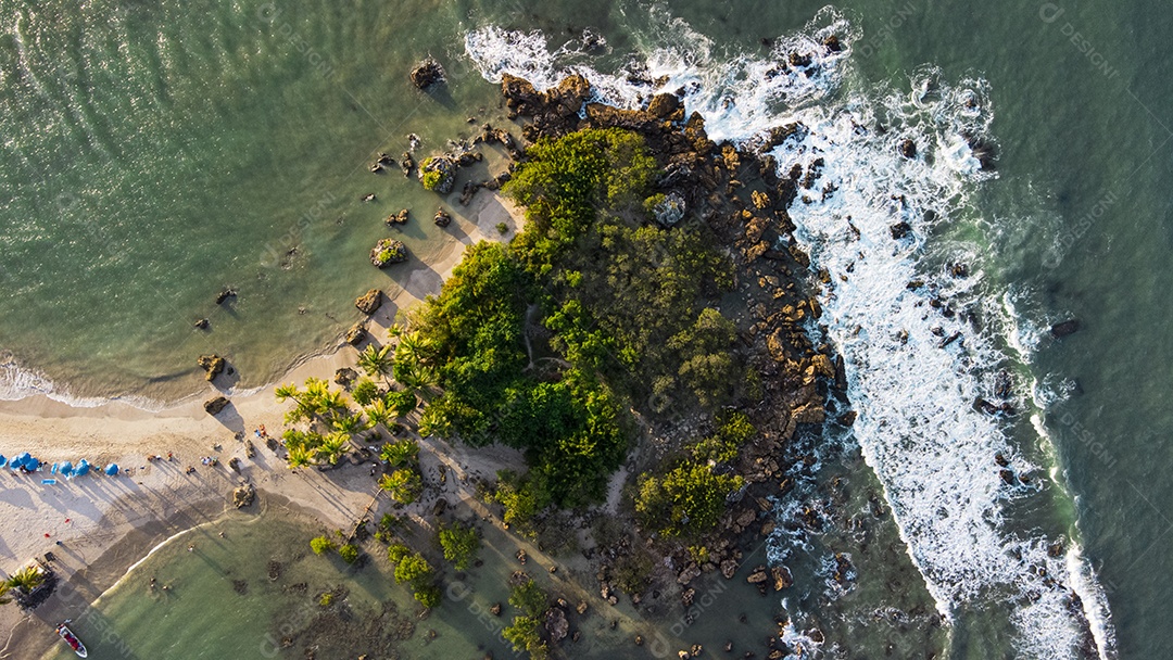Linda vista aérea da ilha da saudade São Paulo na Bahia