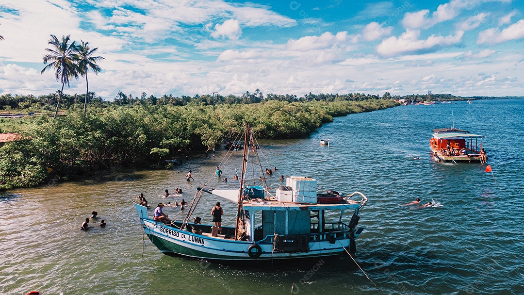 Vista aérea da linda praia barra dos carvalhos