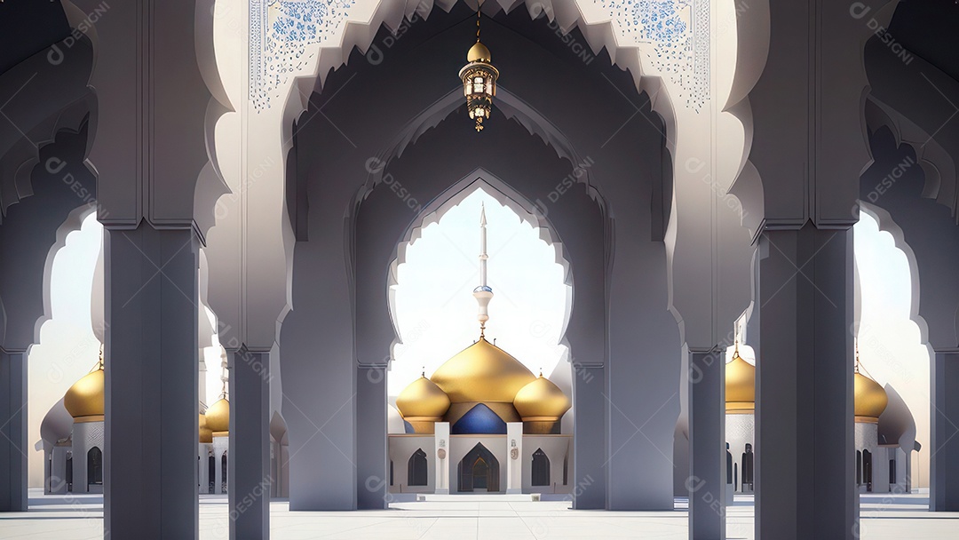 Imagem realista de uma mesquita com um portão no meio generativo ai.