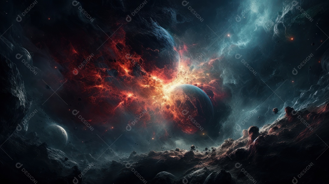 Espaço profundo e nebulosa.