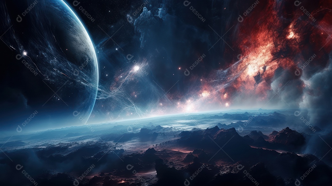 Espaço profundo e nebulosa.