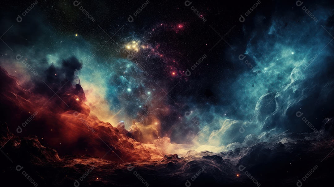 Espaço profundo e nebulosa.