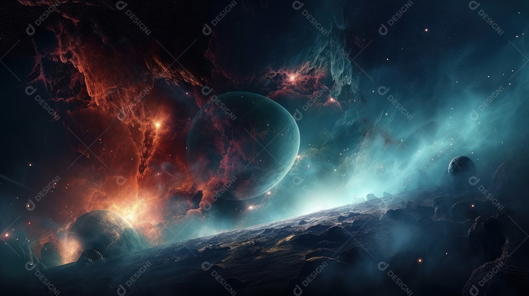 Espaço profundo e nebulosa.