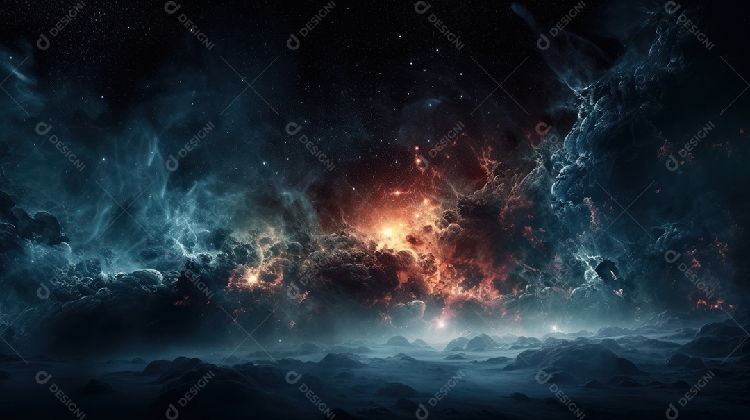 Espaço profundo e nebulosa.