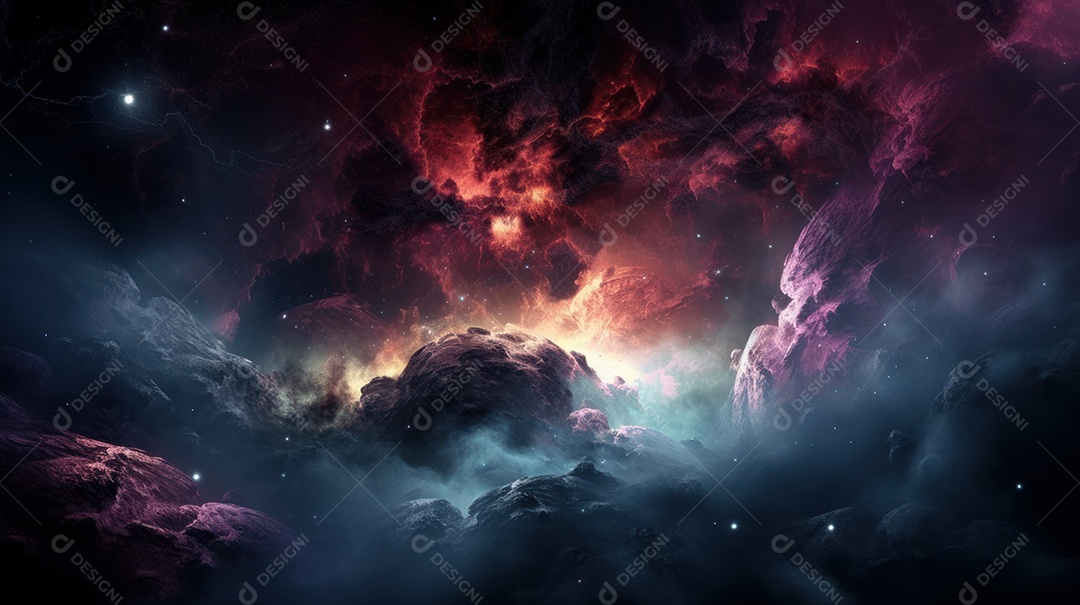 Espaço profundo e nebulosa.