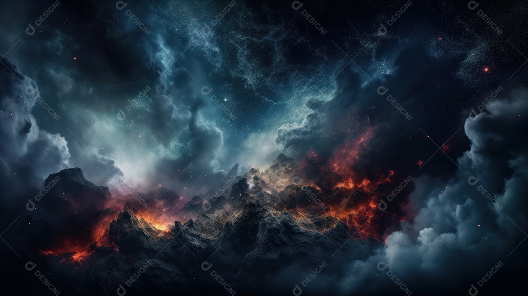 Espaço profundo e nebulosa.