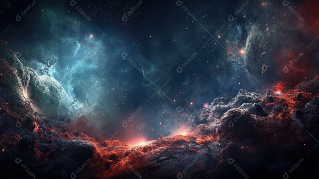 Espaço profundo e nebulosa.