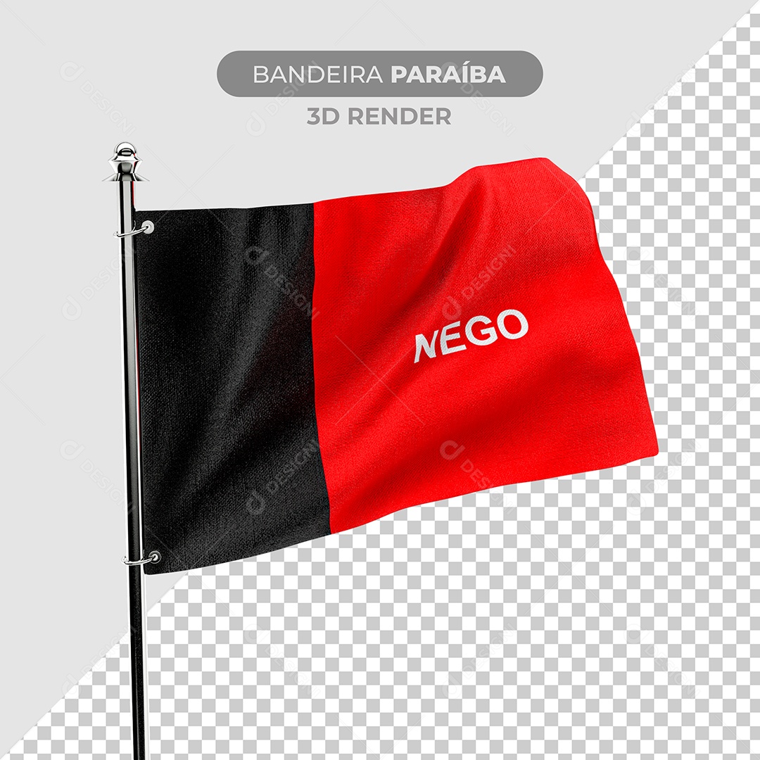 Elemento 3D Bandeira Paraíba Para Composição PSD