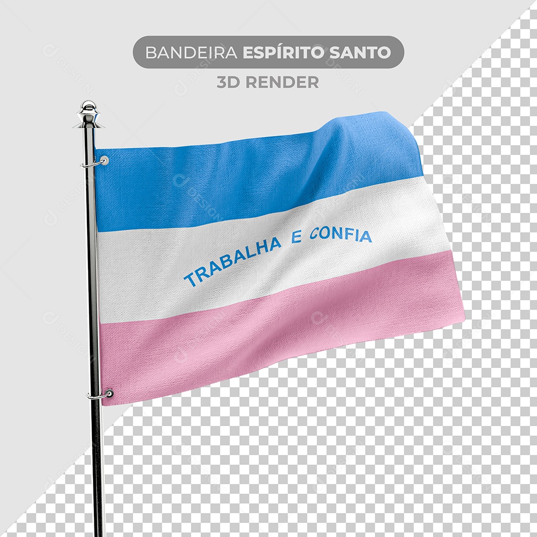 Elemento 3D Bandeira Espírito Santo Para Composição PSD