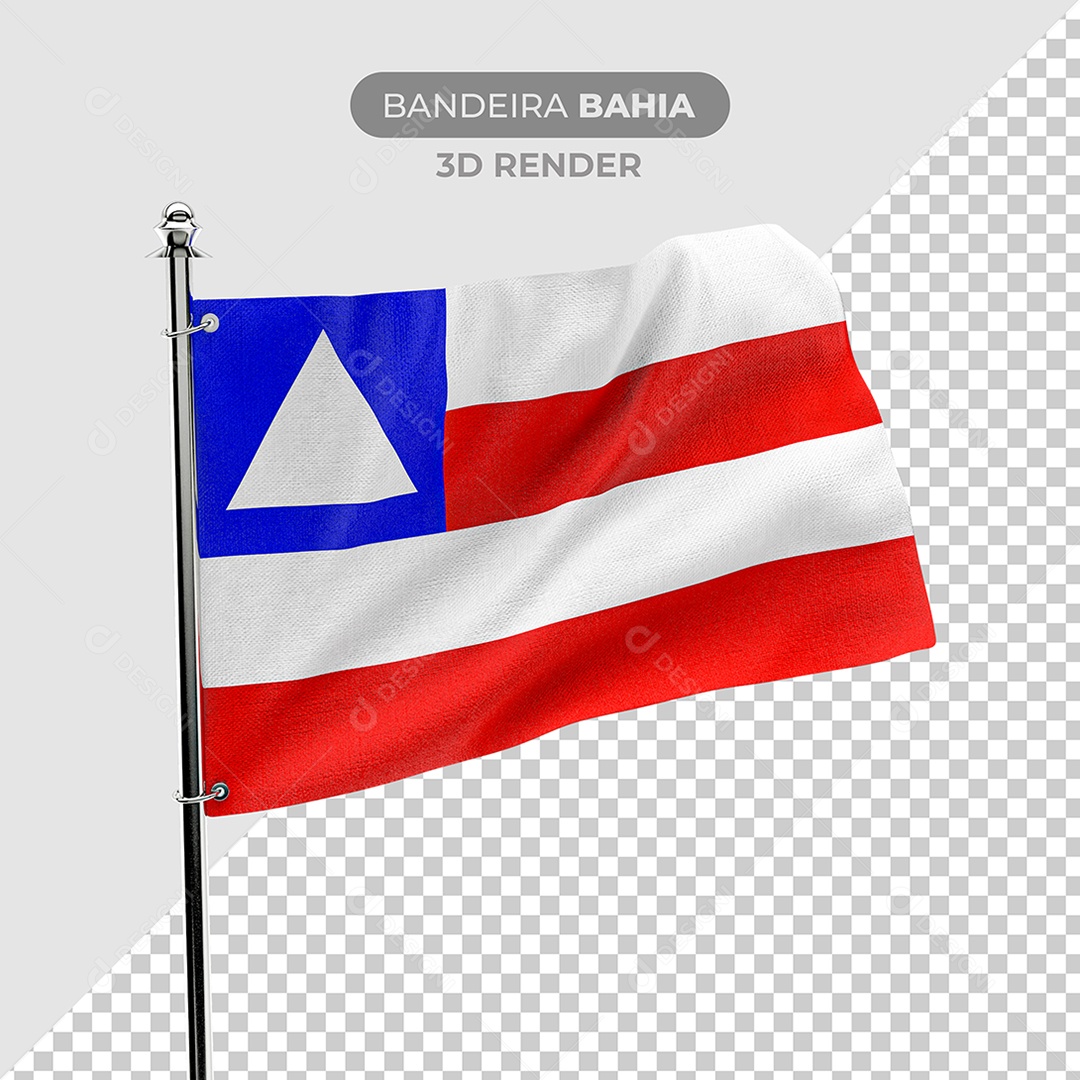 Elemento 3D Bandeira Bahia Para Composição PSD